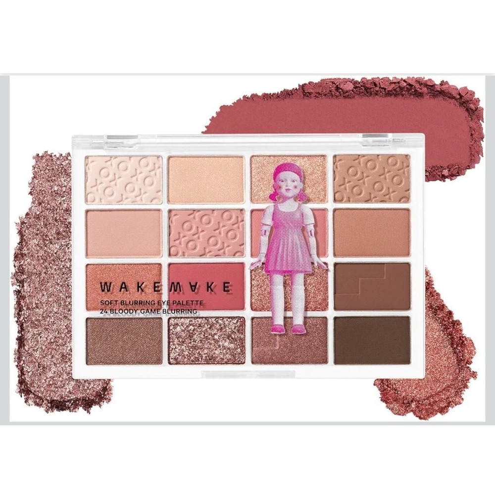 WAKEMAKE X SQUIDGAME Soft Blurring Eye Palette 24 Bloody Game Blurring NEW